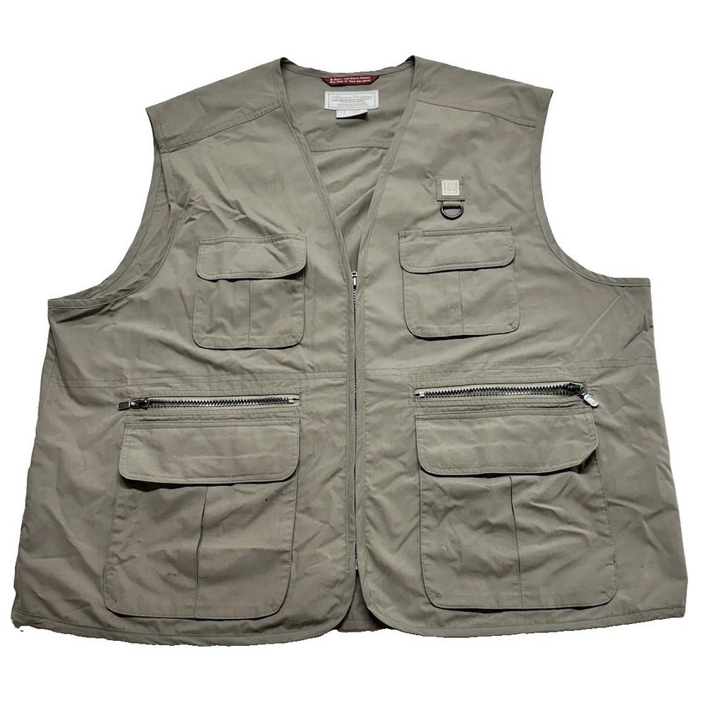 Tilley Endurables Different Drummer Khaki Outdoor Vest Made In Canada Size 2XL